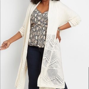 Plus size Open front duster cardigan